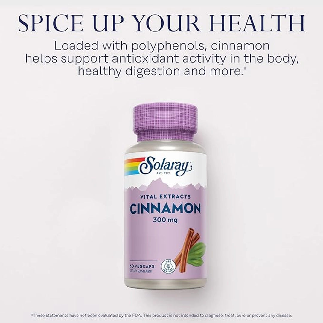 Solaray, Cinnamon Extract 300 mg, 60 VegCaps