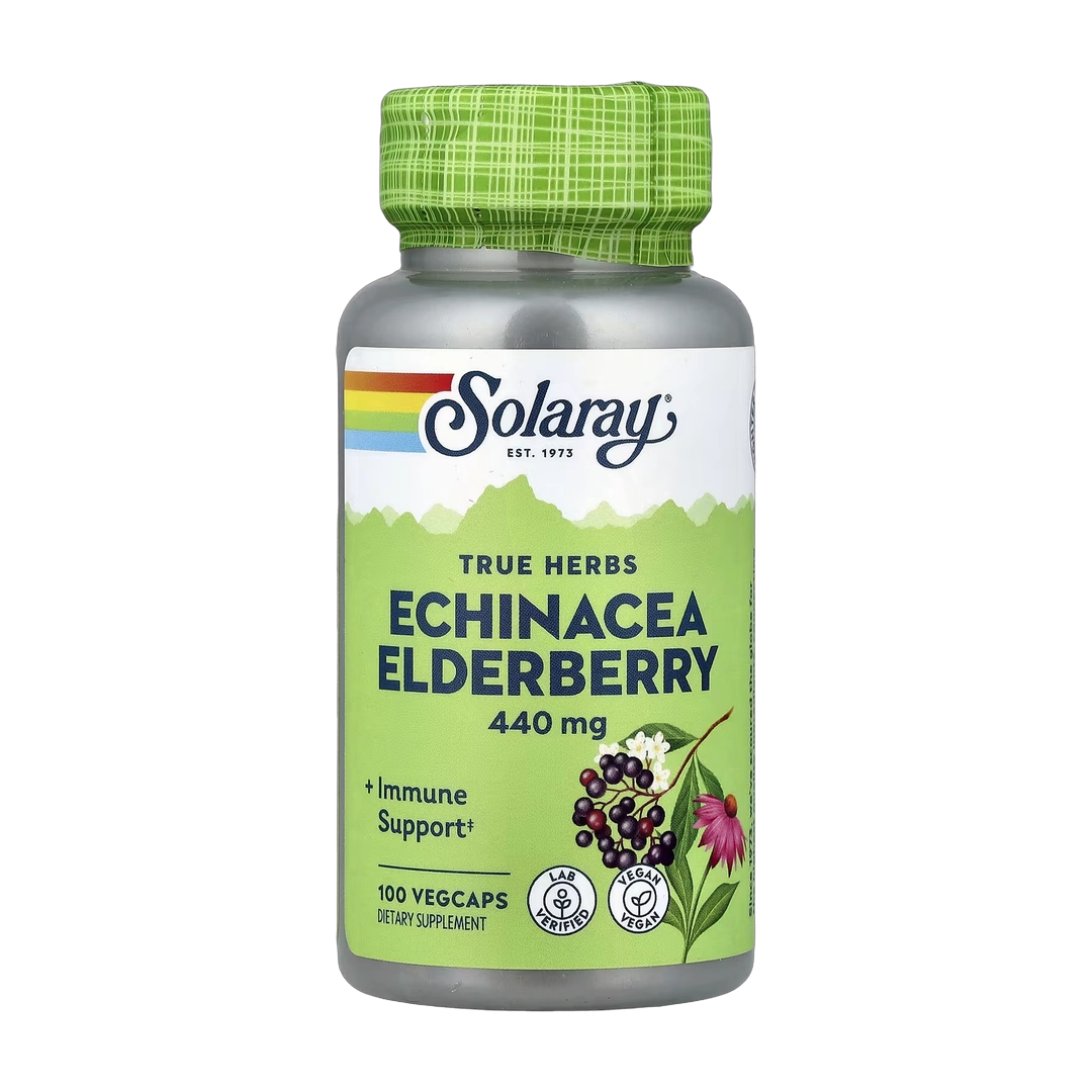 Solaray, True Herbs, Echinacea Elderberry, 100 VegCaps