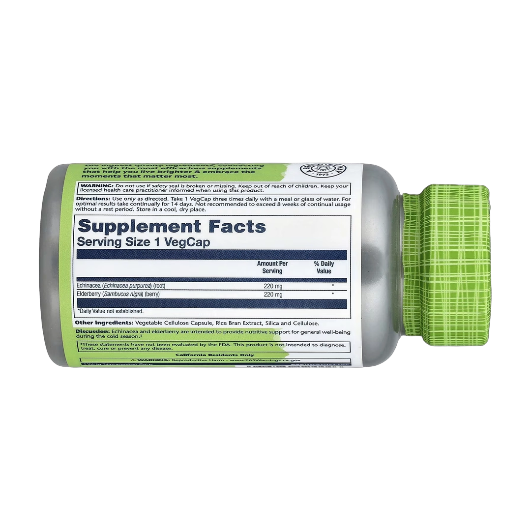 Solaray, True Herbs, Echinacea Elderberry, 100 VegCaps