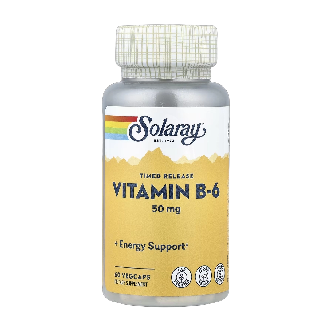Solaray, Timed Release, Vitamin B-6, 50 mg , 60 VegCaps