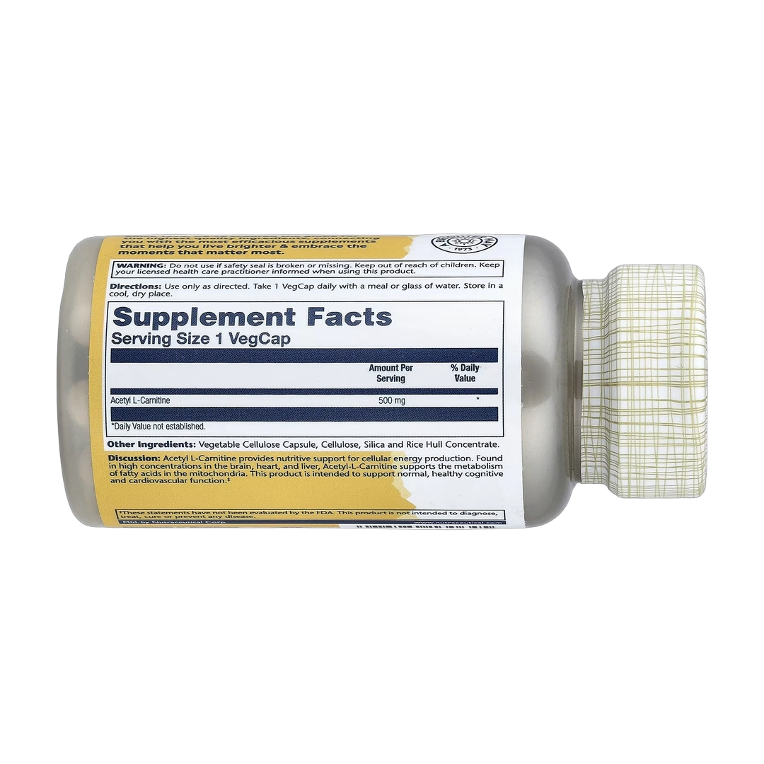 Solaray, Acetyl L-Carnitine , 500 mg, 30 VegCaps