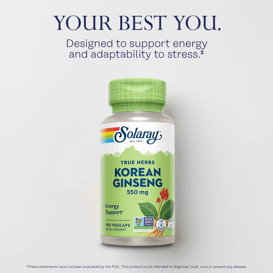 Solaray, True Herbs, Korean Ginseng, 550 mg, 100 VegCaps