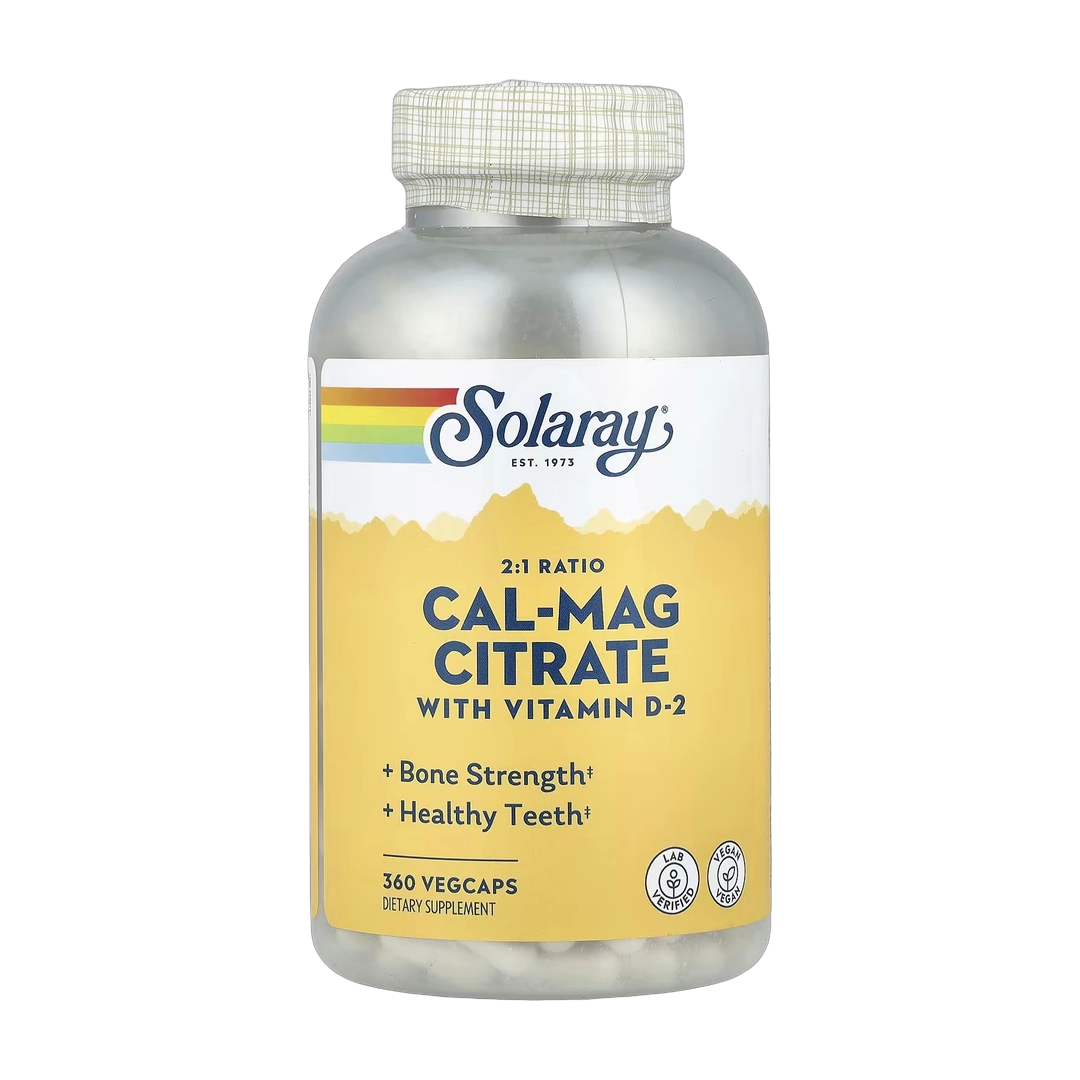 Solaray, Cal-Mag Citrate with Vitamin D-2, 360 VegCaps