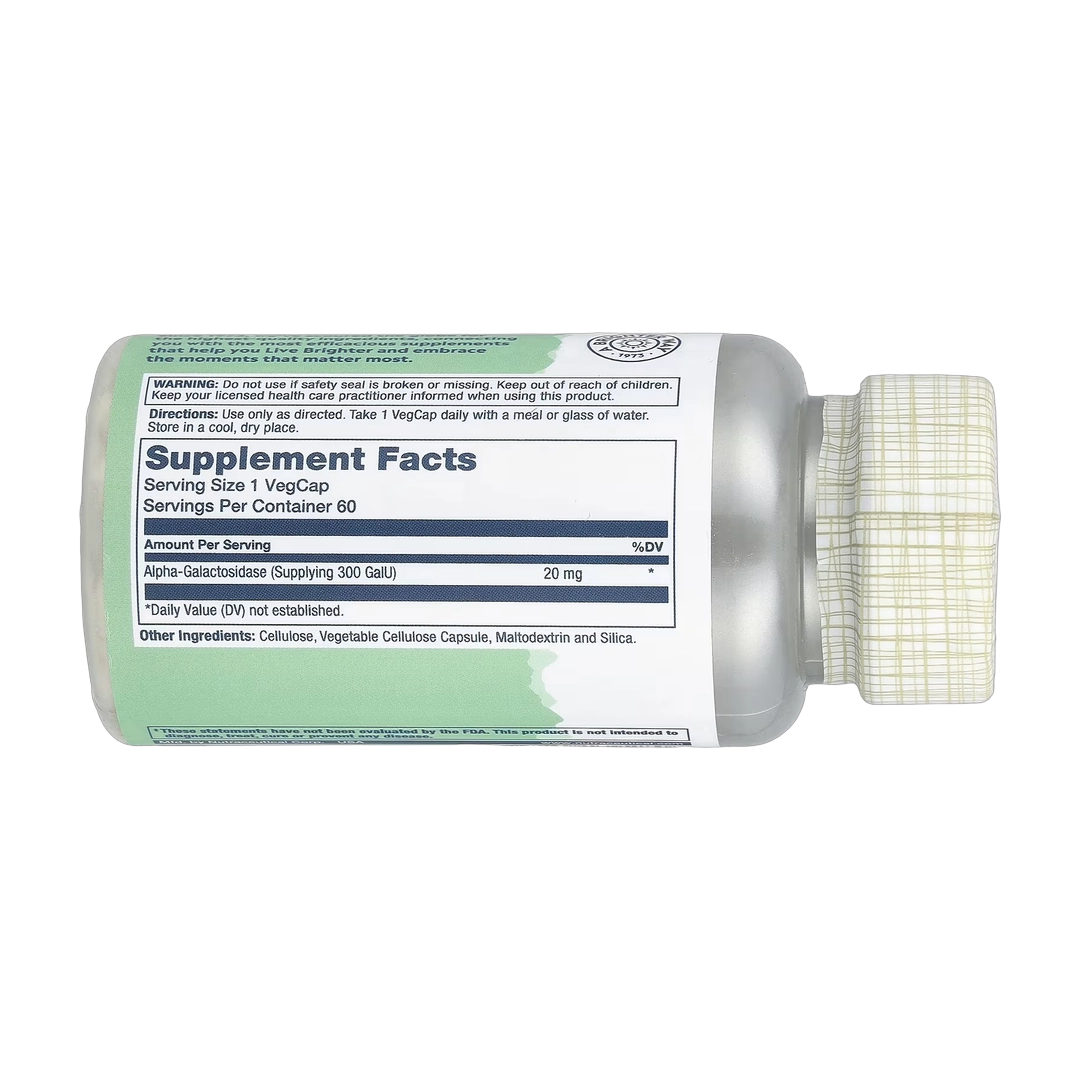 Solaray, Bean Enzyme, 300 GaIU, 60 VegCaps