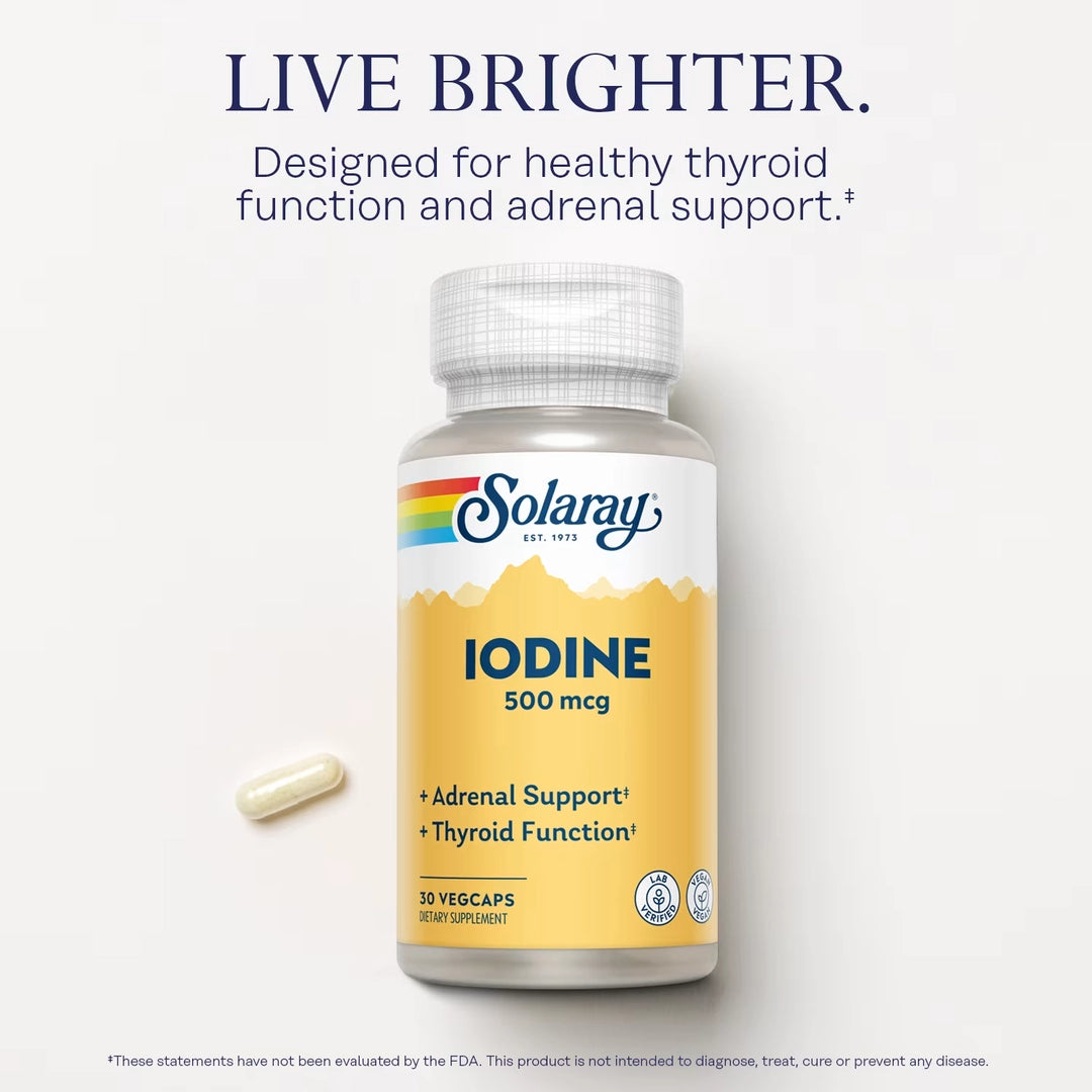 Solaray, Iodine, 500 mcg, 30 VegCaps