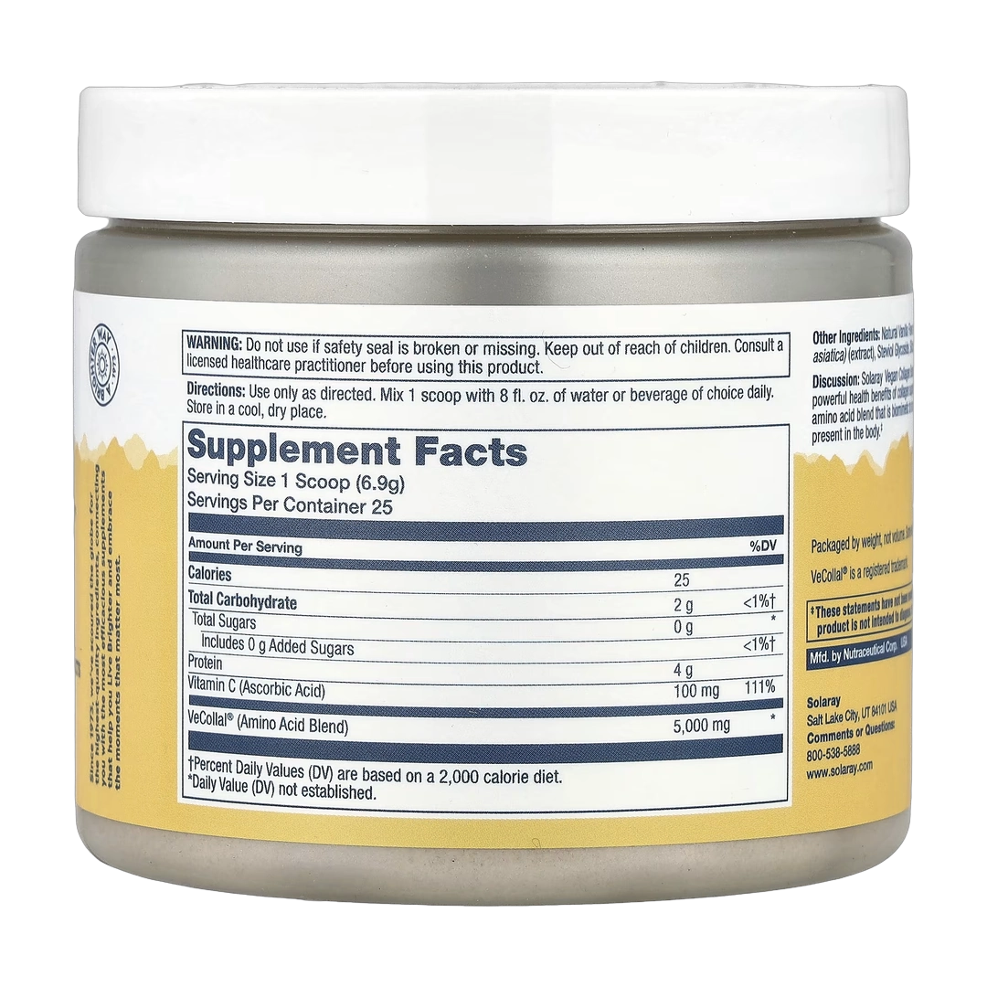Solaray, Vegan Collagen Booster Powder, Natural Vanilla , 6.1 oz (173 g)