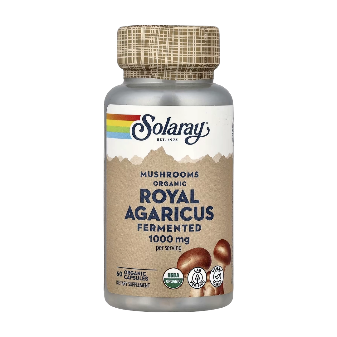 Solaray, Fermented Organic Royal Agaricus, Mushrooms, 60 Organic Capsules