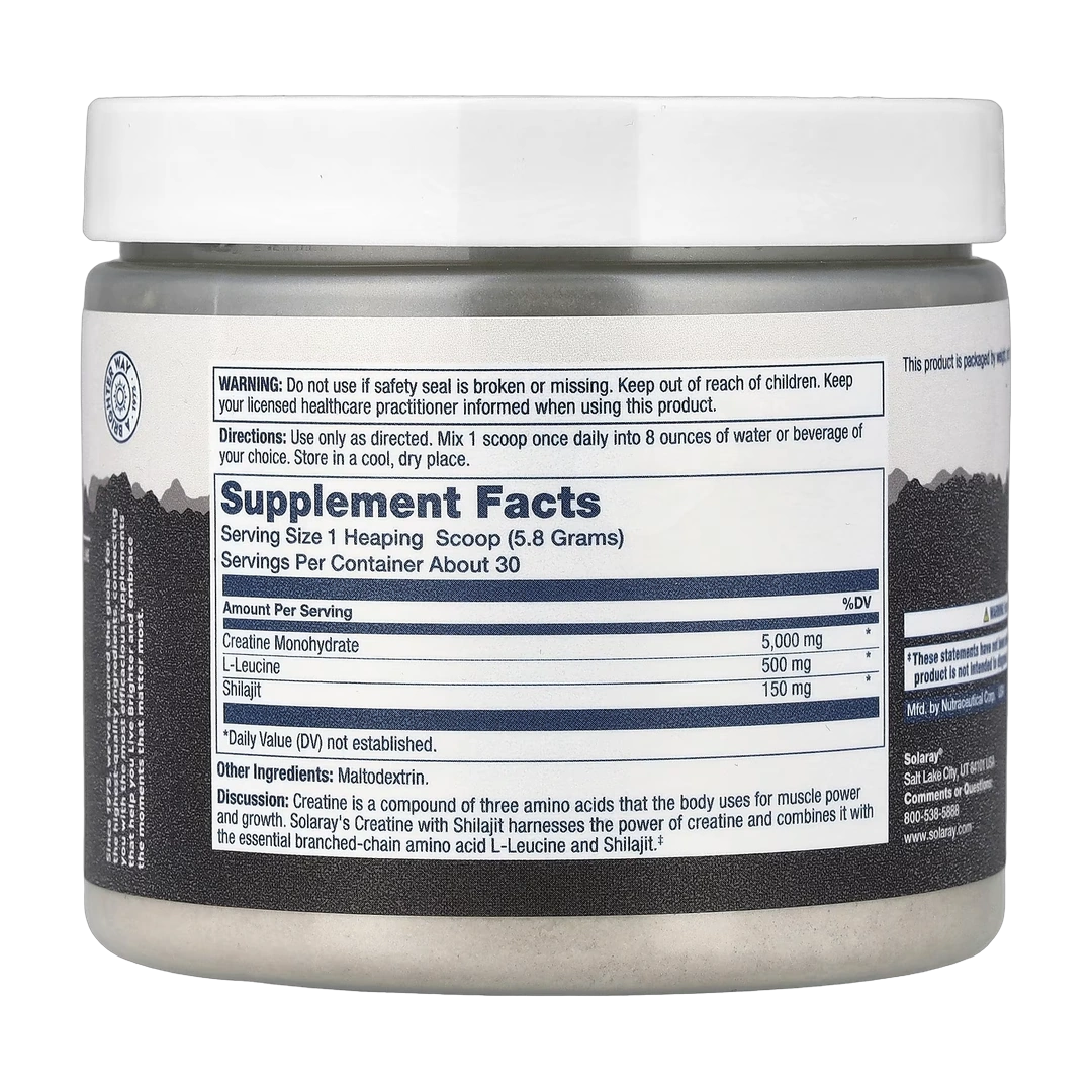 Solaray, Creatine with Shilajit, Unflavored, 6.1 oz (173 g)