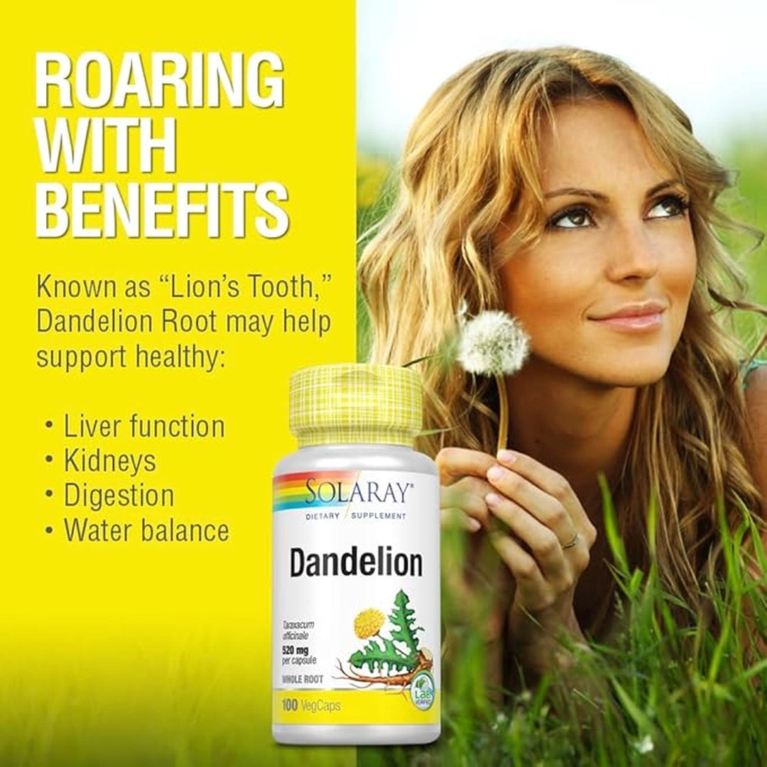 SOLARAY, Dandelion Root, 100 VegCaps