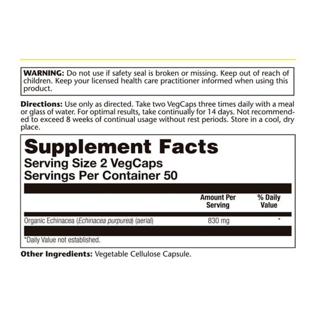 SOLARAY, Echinacea Aerial, 100 Veg capsules