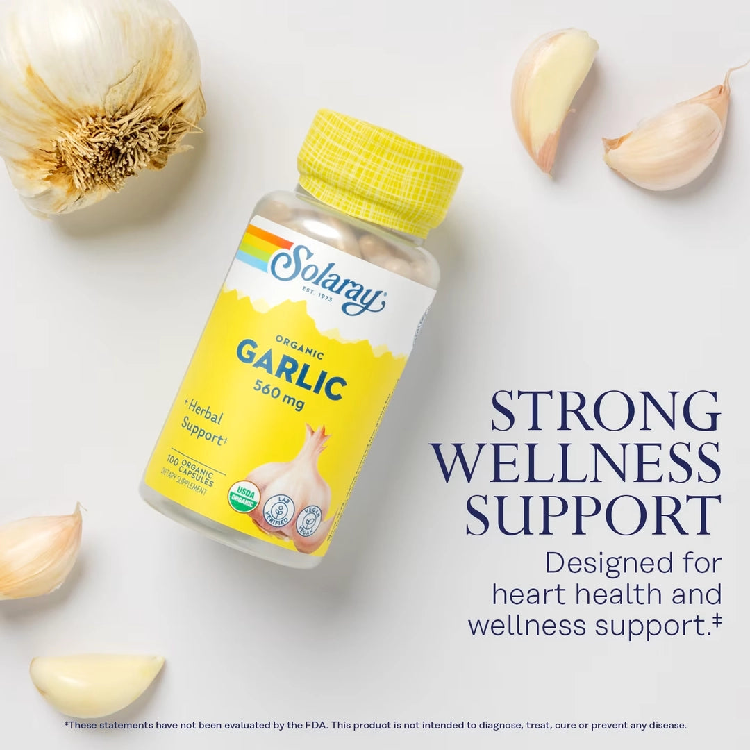 Solaray, Organic Garlic, 560 mg, 100 Organic Capsules