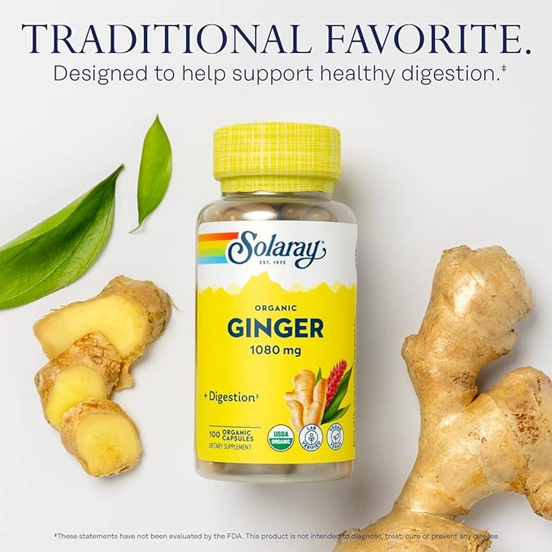 SOLARAY, Organic Ginger, 1080 mg, 100 Capsules