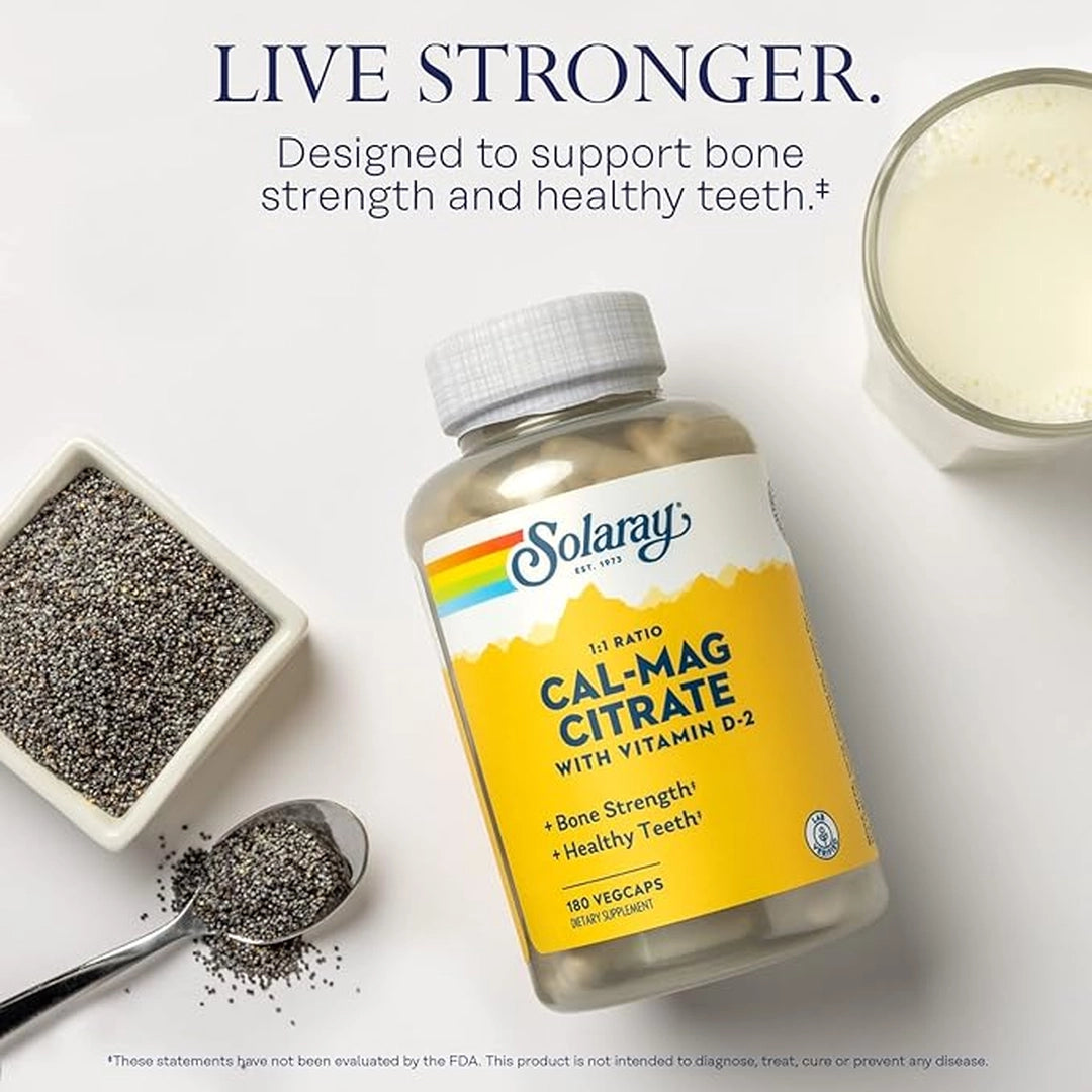 SOLARAY, Calcium Magnesium Citrate with Vitamin D 2, 180 VegCaps