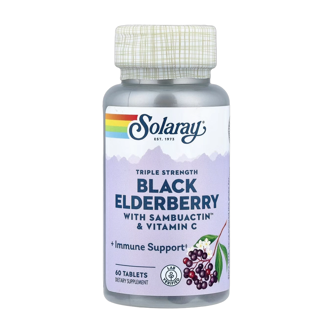 Solaray, Black Elderberry with Sambuactin™ & Vitamin C, 60 Tablets