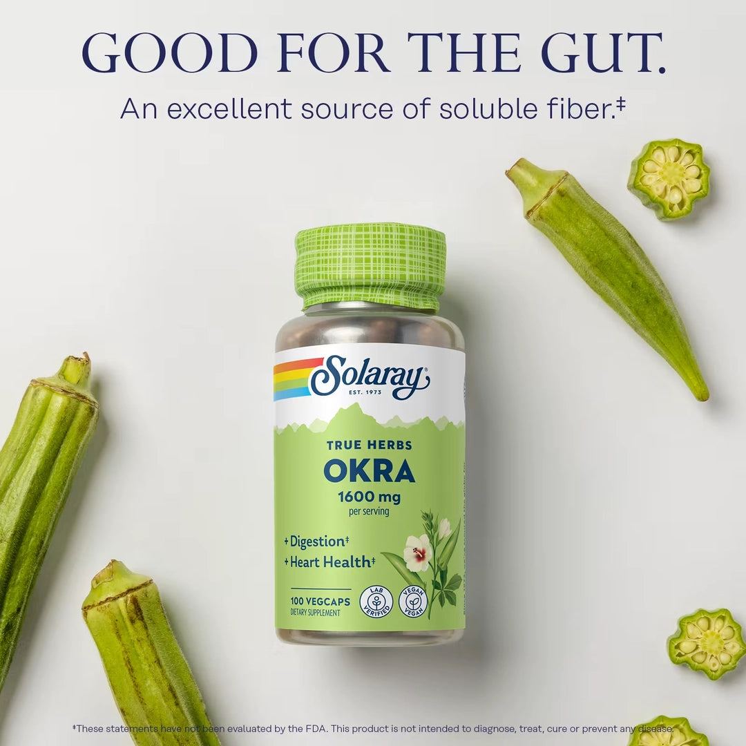 Solaray, True Herbs, Okra, 100 VegCaps