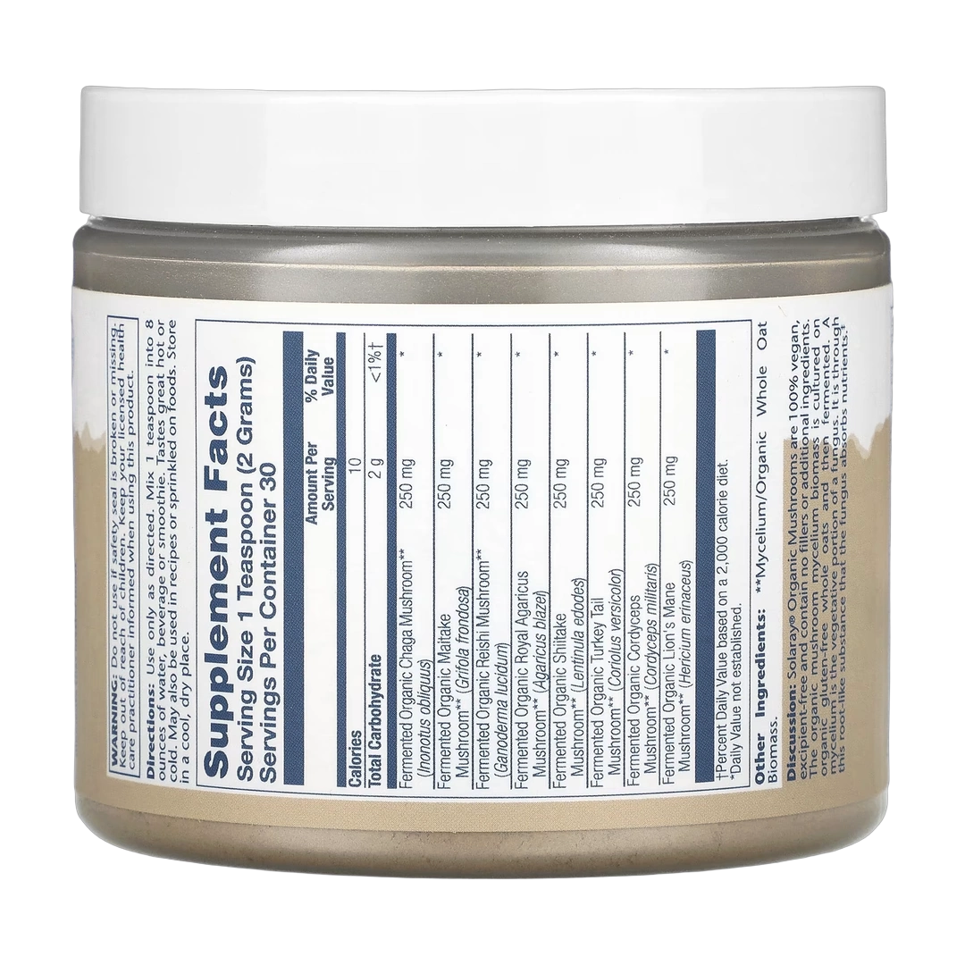 Solaray, Organic Fermented Mushroom Complete, 2,000 mg, 2.14 oz (60 g)