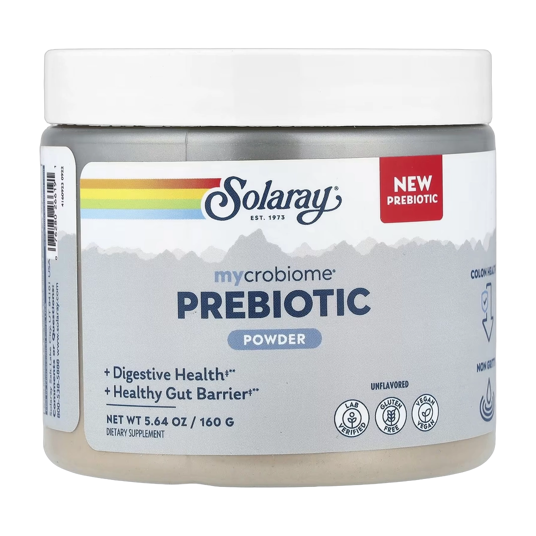 Solaray, Mycrobiome® Prebiotic Powder, Unflavored, 5.64 oz (160 g)