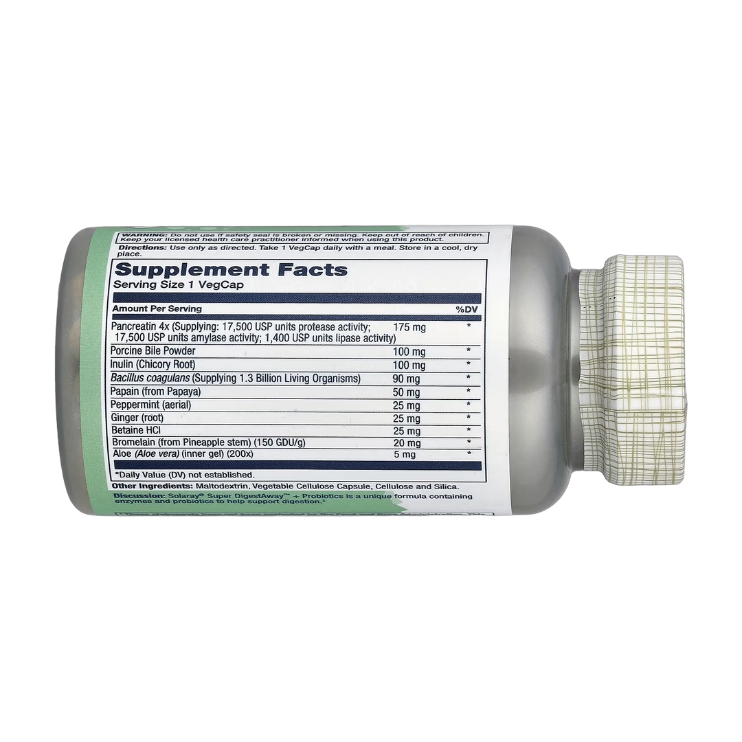 Solaray, Super Digestaway™+ Probiotics, 60 VegCaps