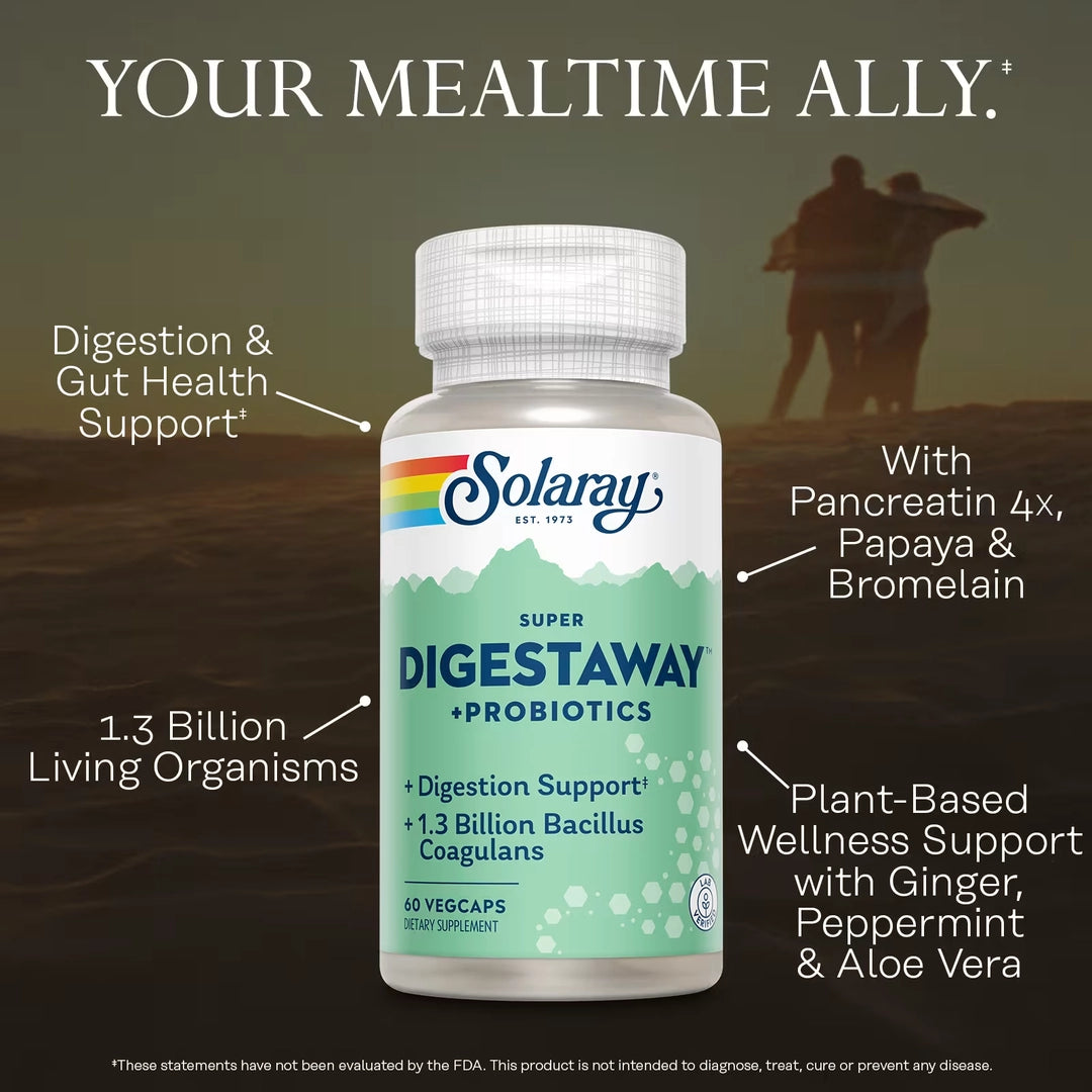 Solaray, Super Digestaway™+ Probiotics, 60 VegCaps