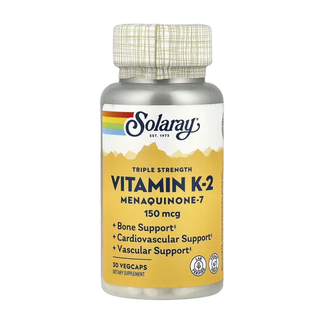 Solaray, Triple Strength, Vitamin K-2 Menaquinone-7, 150 mcg, 30 VegCaps
