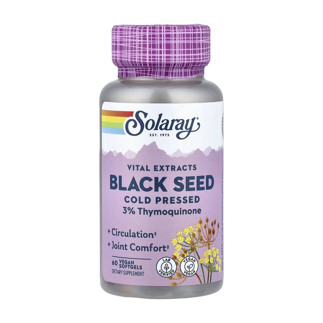 Solaray, Vital Extracts, Black Seed, Cold Pressed, 60 Vegan Softgels