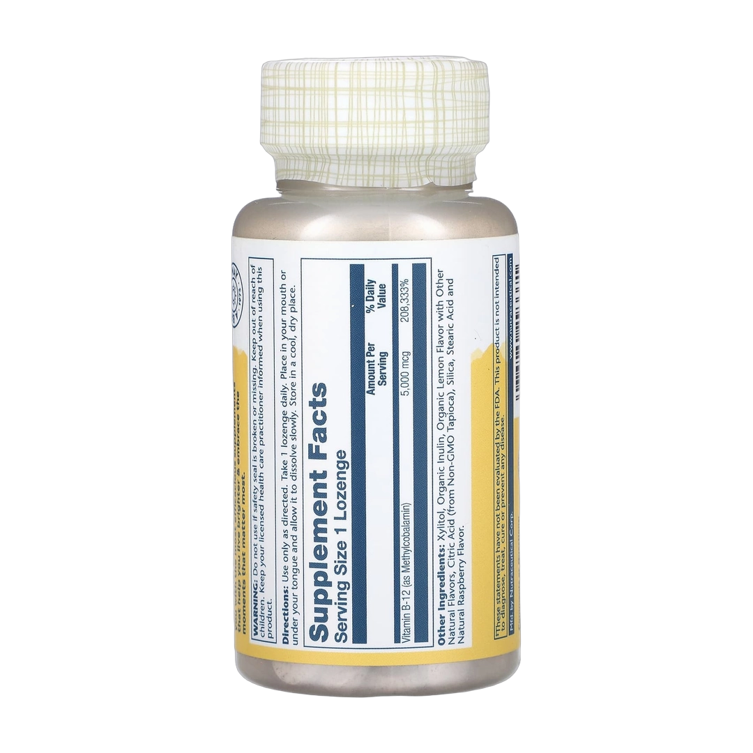Solaray, Methyl B-12 Lemon 5000 Mcg, 60 Lozenges