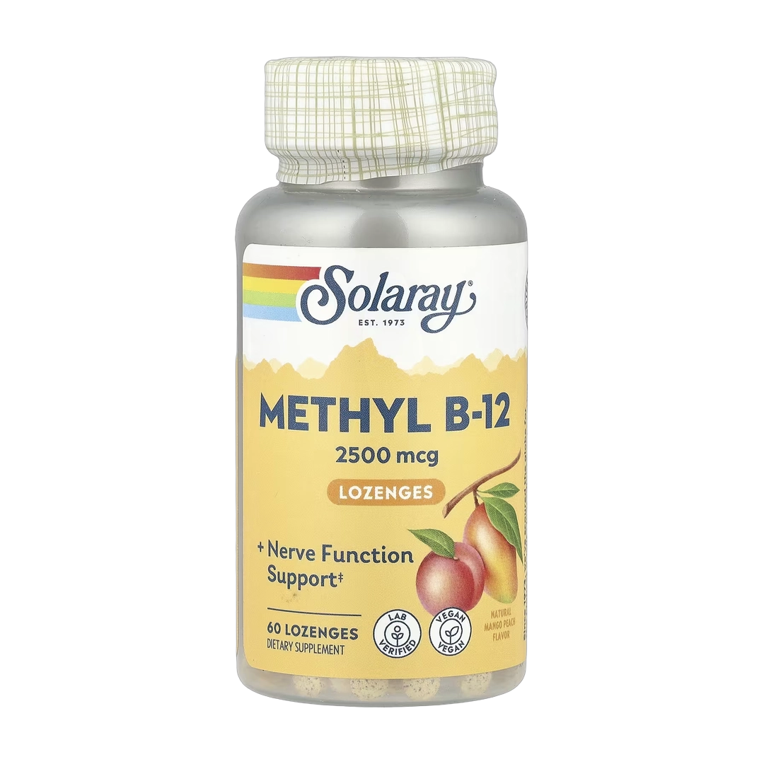 Solaray, Methyl B-12 Lozenges, Natural Mango Peach, 2,500 mcg, 60 Lozenges