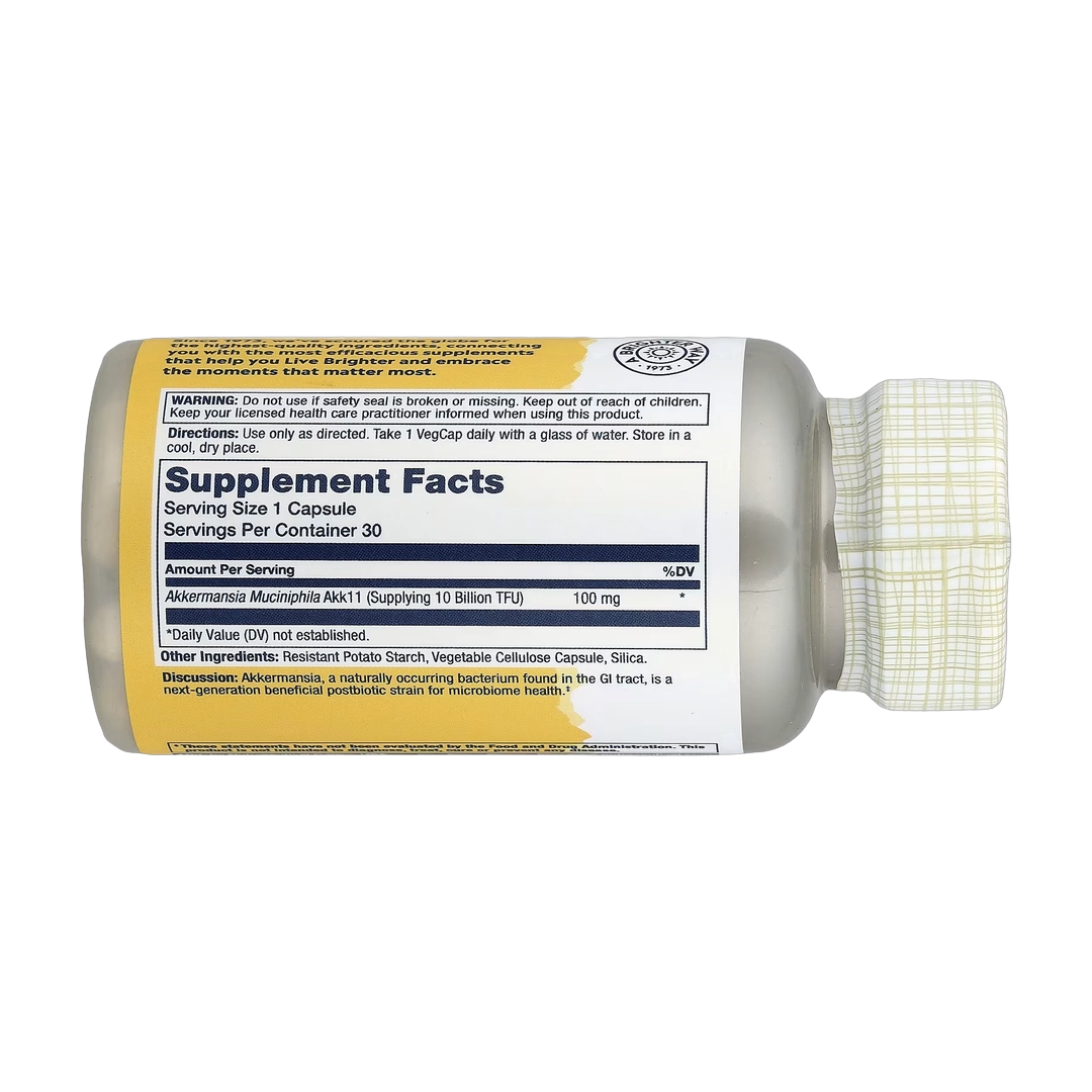 Solaray, Akkermansia Postbiotic, 10 Billion TFU, 30 VegCaps