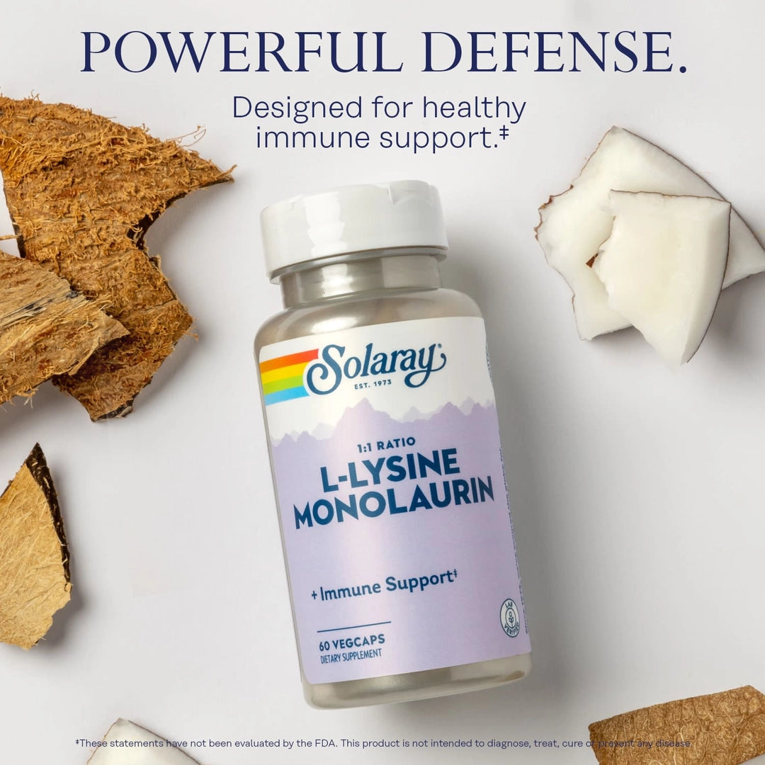 Solaray, L-Lysine Monolaurin, 1:1 Ratio, 60 VegCaps lifestyle image