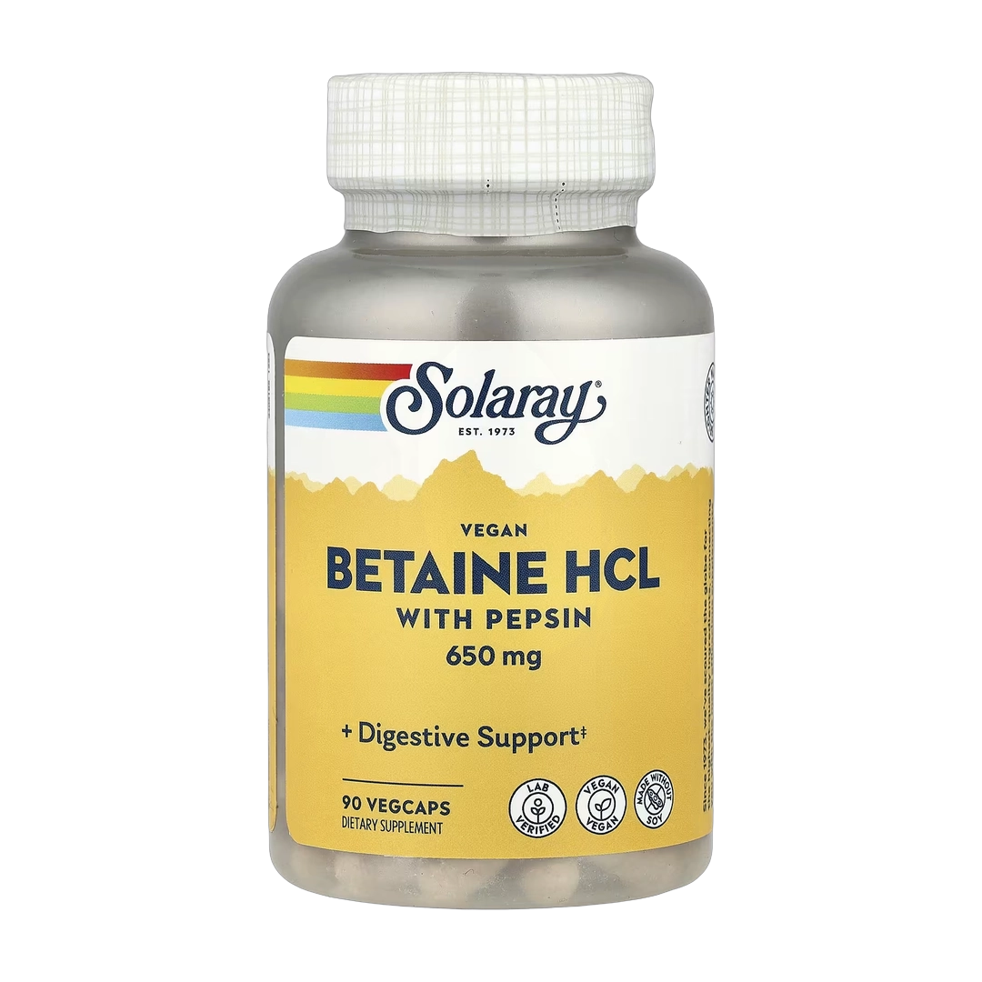 Solaray, Betaine HCL with Pepsin, 90 VegCaps
