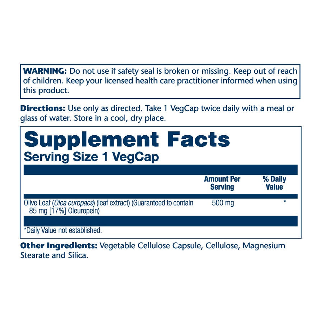 Solaray, Olive Leaf, 500 mg, 30 Vegetarian Capsules