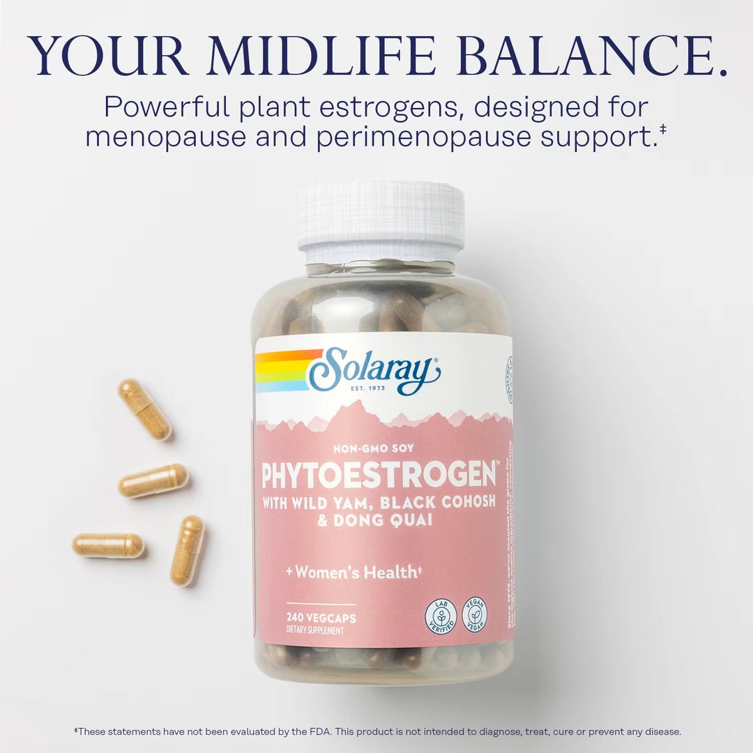 Solaray, PhytoEstrogen™ With Wild Yam, Black Cohosh & Dong Quai, 240 VegCaps