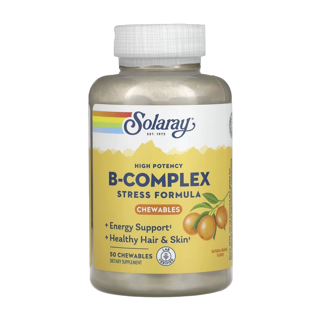 Solaray, High Potency B-Complex, Natural Orange, 50 Chewables