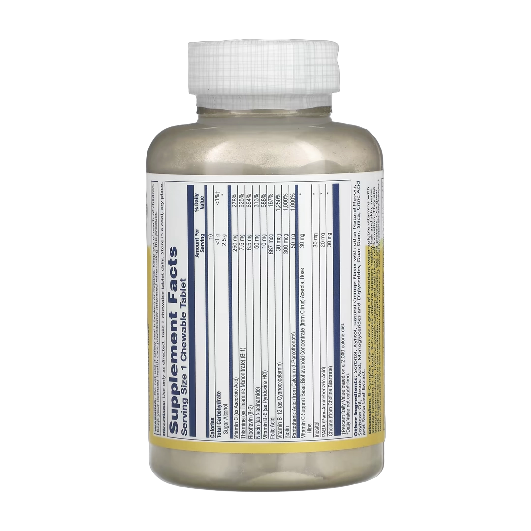 Solaray, High Potency B-Complex, Natural Orange, 50 Chewables