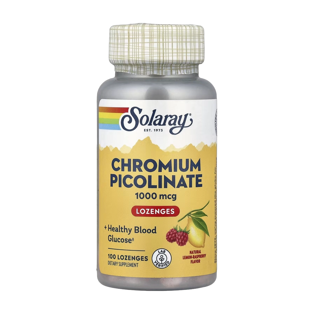 Solaray, Chromium Picolinate Lozenges, Natural Lemon-Raspberry, 1,000 mcg, 100 Lozenges