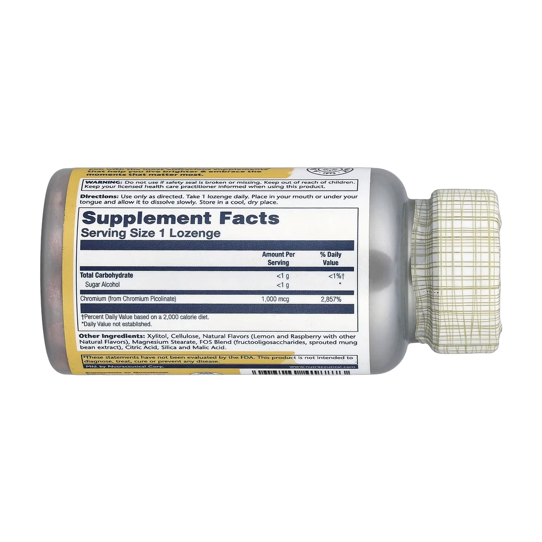 Solaray, Chromium Picolinate Lozenges, Natural Lemon-Raspberry, 1,000 mcg, 100 Lozenges