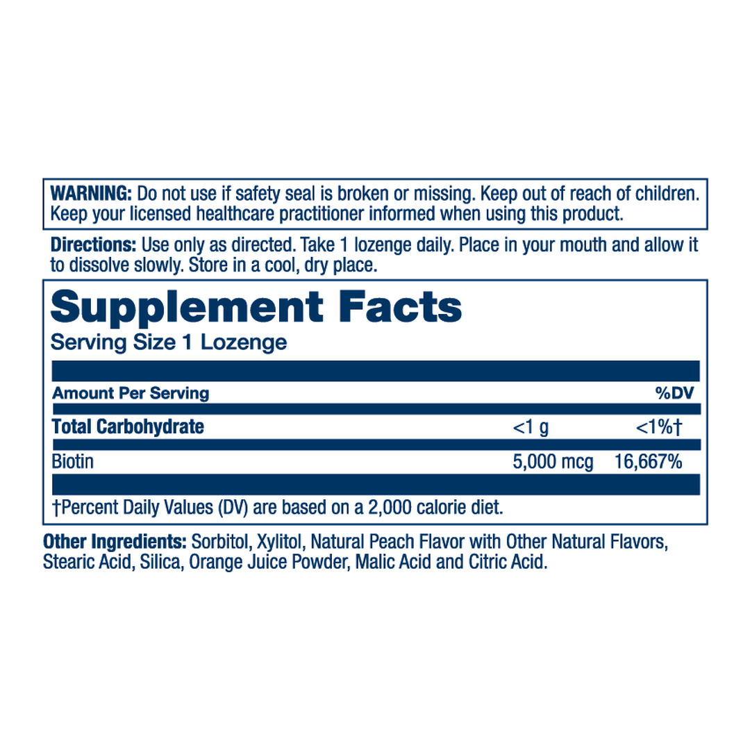 SOLARAY, Biotin Supplement, 5000 mcg, 60 Lozenges