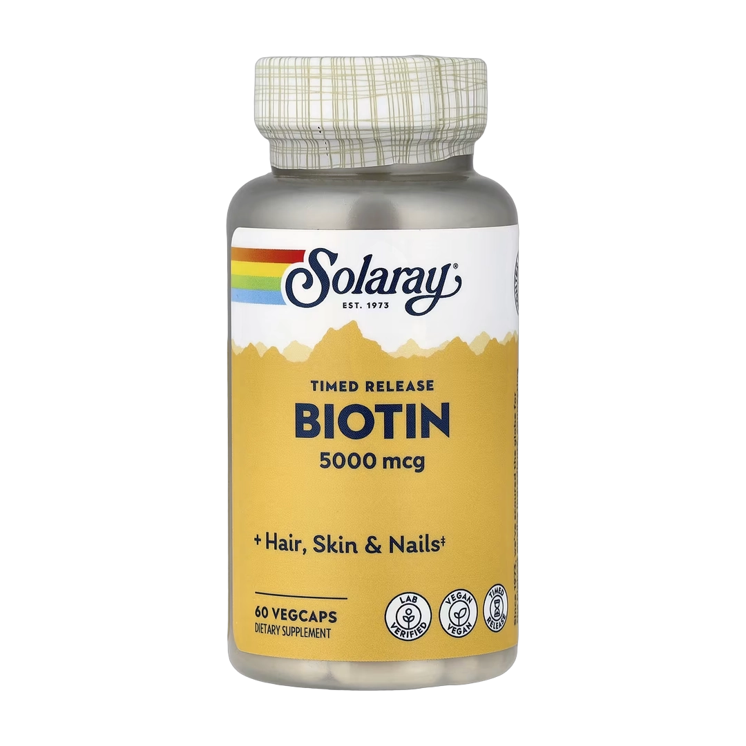 Solaray, Biotin, 5,000 mcg, 60 VegCaps