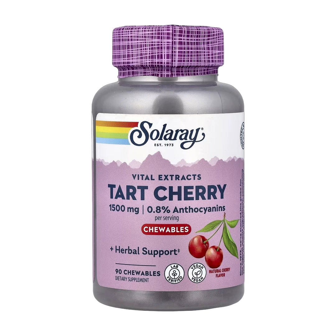 Solaray, Vital Extracts, Tart Cherry, Natural Cherry, 90 Chewables