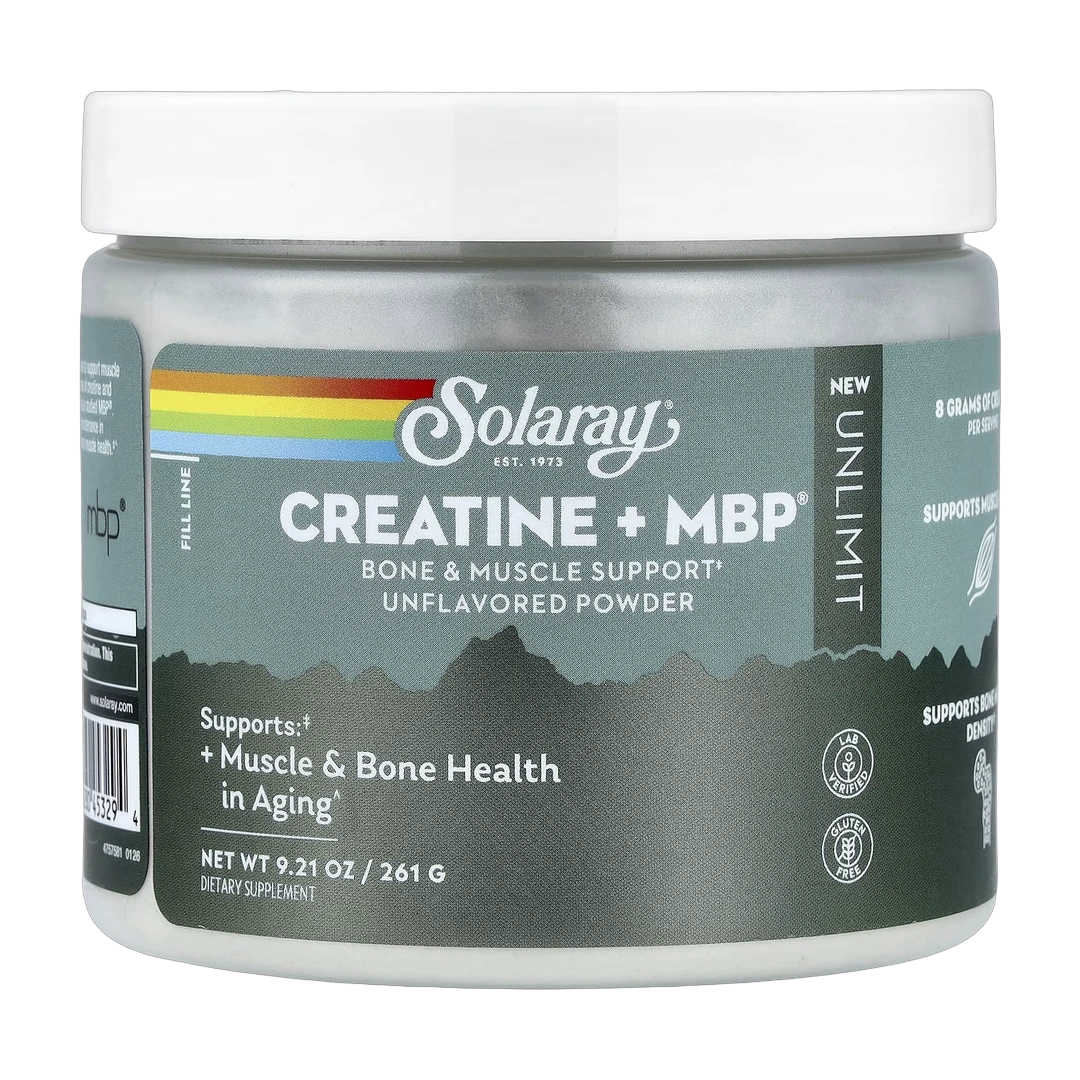 Solaray, Unlimit, Creatine + MBP® Powder, Unflavored, 9.21 oz (261 g)