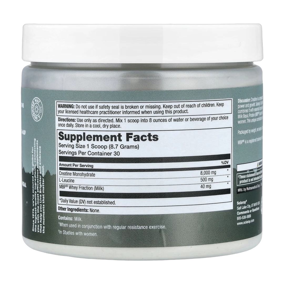 Solaray, Unlimit, Creatine + MBP® Powder, Unflavored, 9.21 oz (261 g)