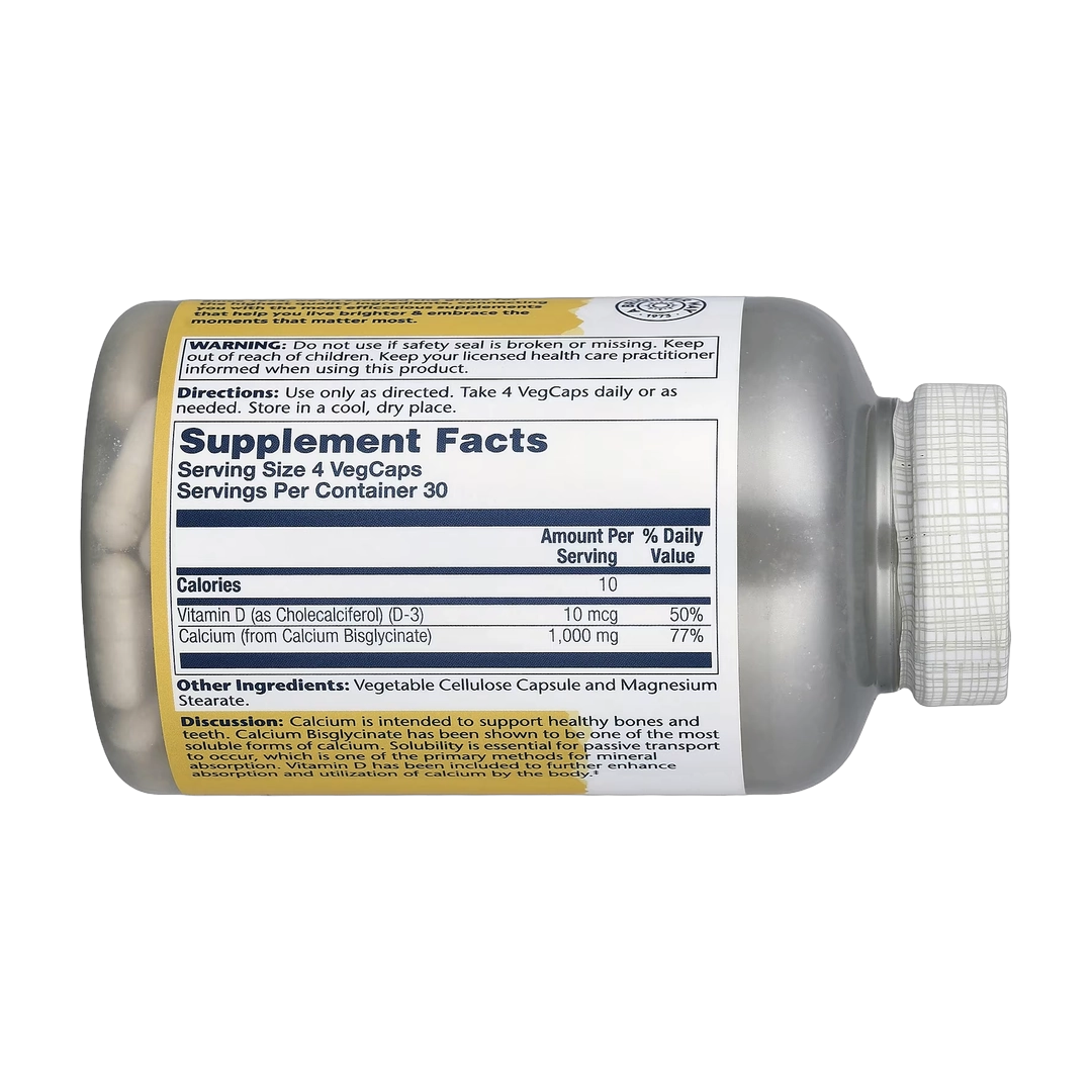 Solaray, Calcium Bisglycinate with Vitamin D-3, 120 VegCaps