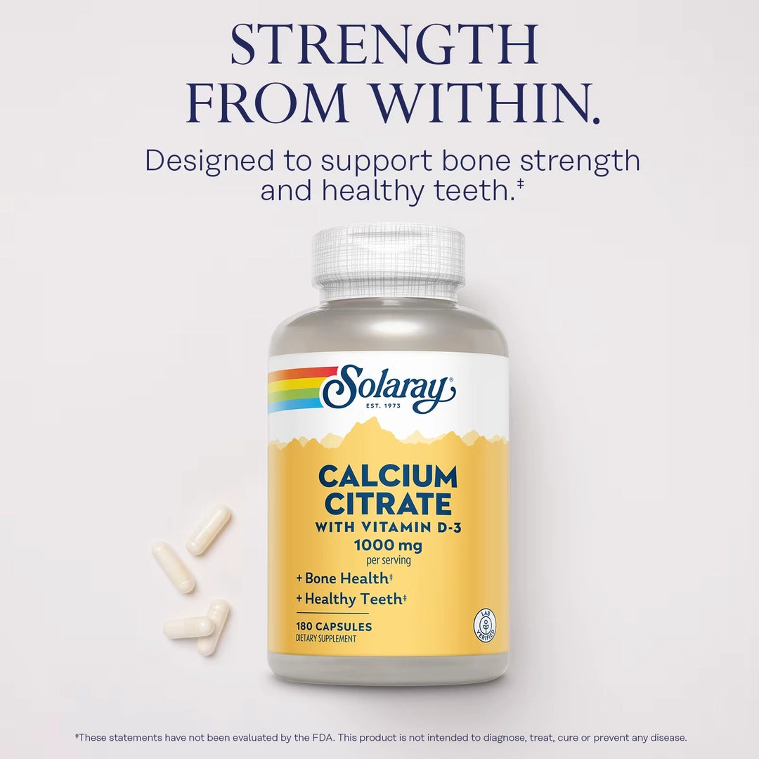 Solaray, Calcium Citrate with Vitamin D-3, 180 Capsules