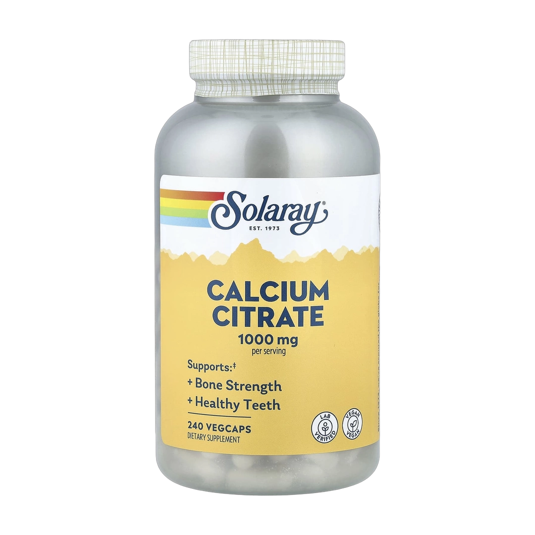 Solaray, Calcium Citrate, 240 VegCaps (250 mg per Capsule) front packaging view