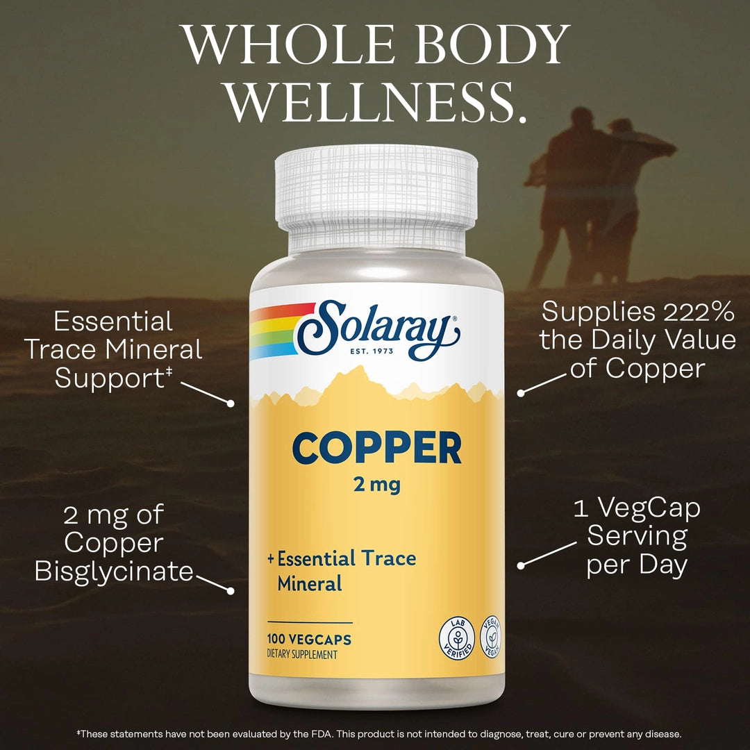 Solaray, Copper, 2 mg, 100 VegCaps lifestyle image