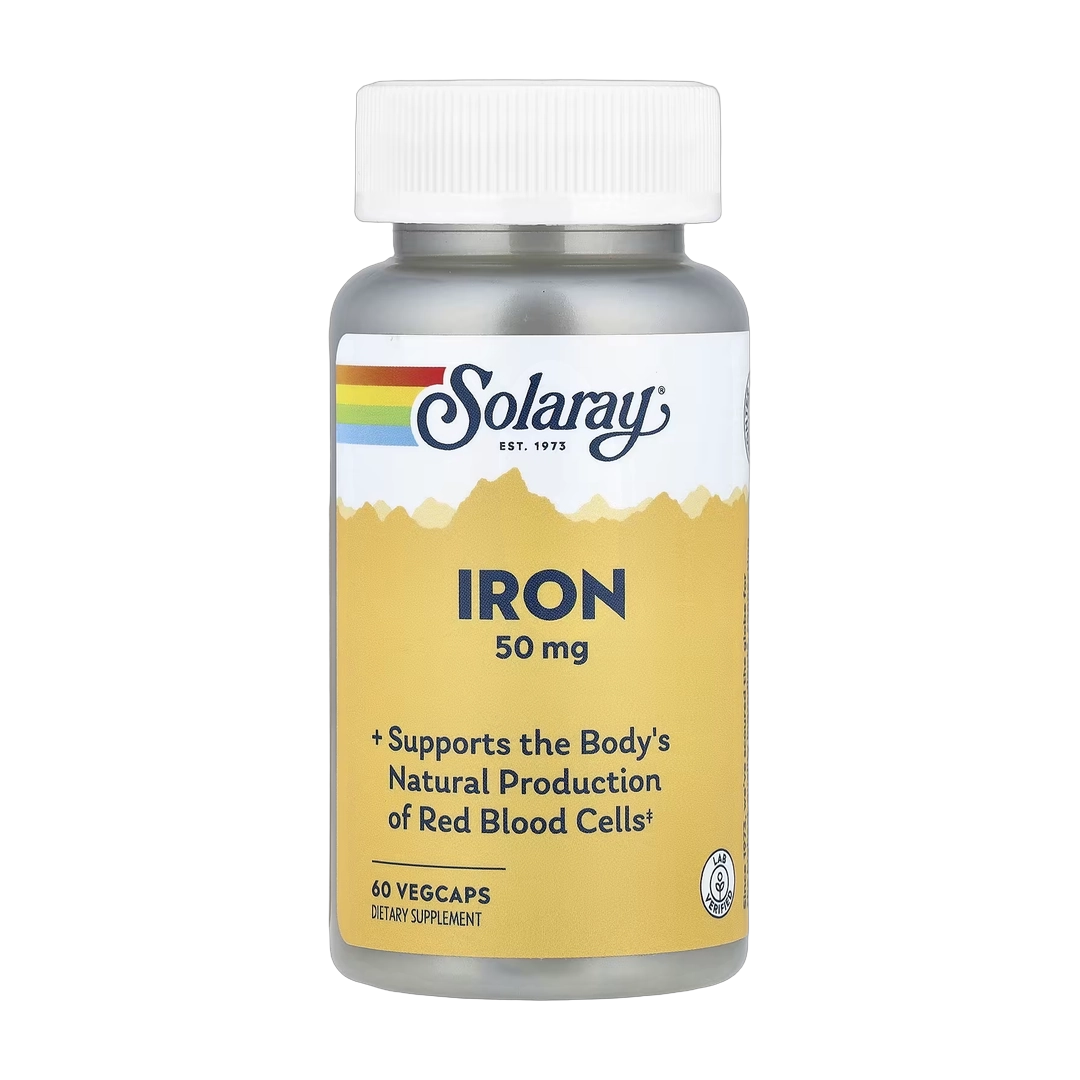 Solaray, Iron, 50 mg, 60 VegCaps