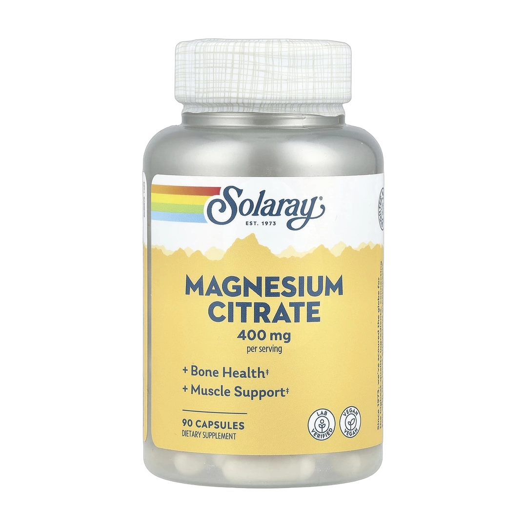Solaray, Magnesium Citrate, 90 Capsules (133 mg per Capsule) front packaging view