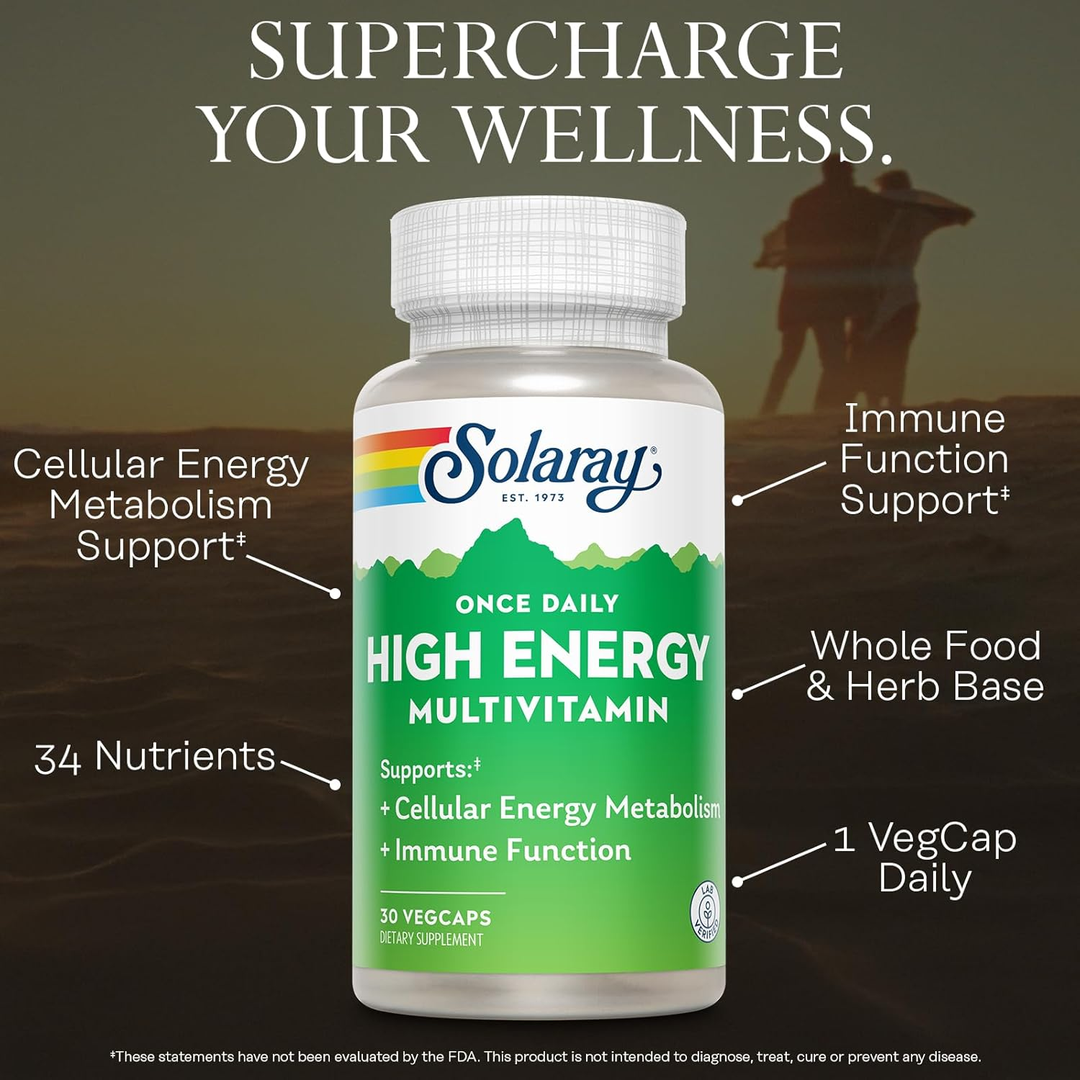 SOLARAY, Once Daily High Energy Multivitamin for Women and Men, 30 VegCap