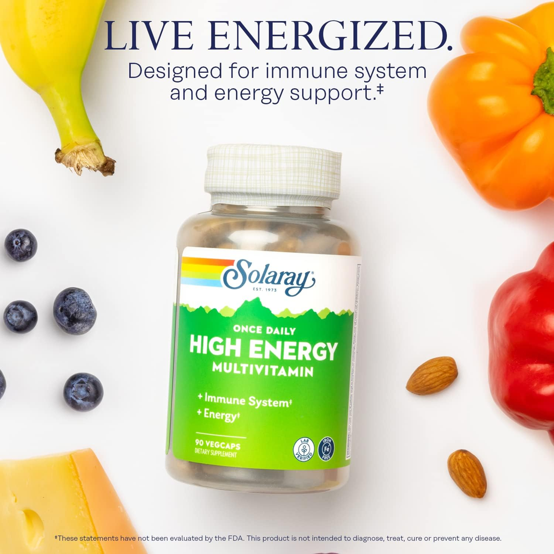 Solaray, Once Daily High Energy Multivitamin, Iron Free, 90 VegCaps
