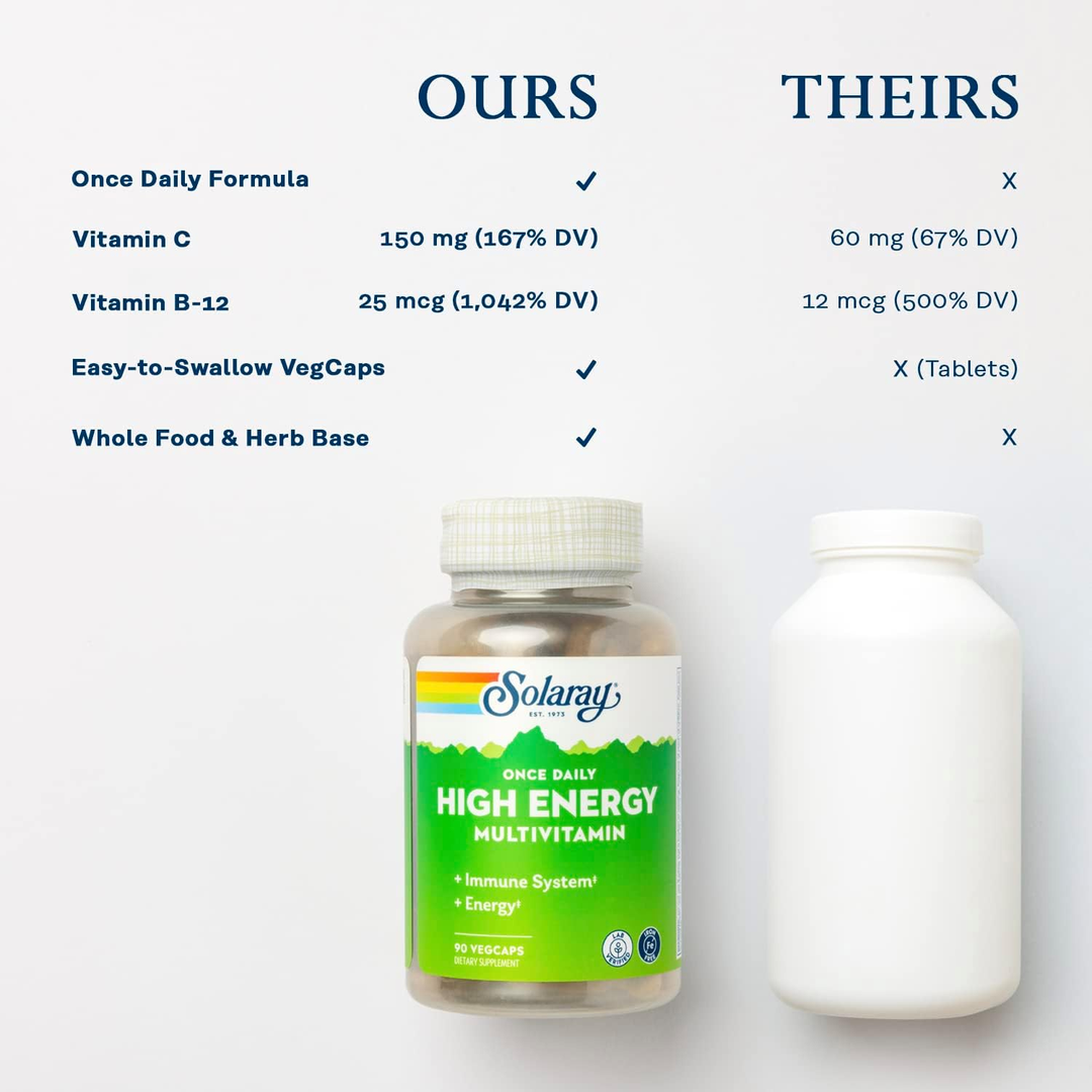Solaray, Once Daily High Energy Multivitamin, Iron Free, 90 VegCaps